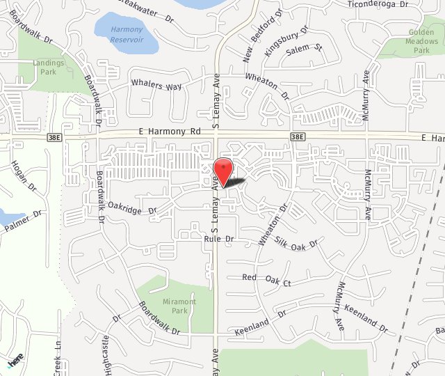 Location Map: 1101 Oakridge Drive Fort Collins, CO 80528